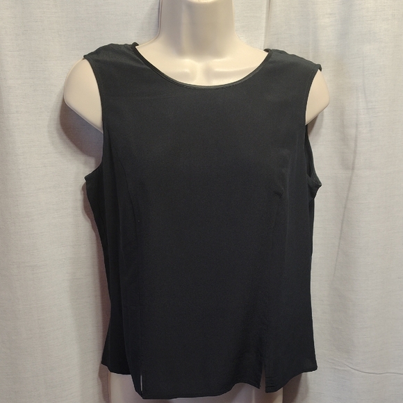 Casual Corner Tops - Casual Corner Elegant Black Silk Sleeveless Top